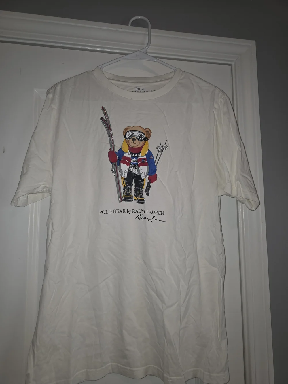 Boys Polo by Ralph Lauren White Ski Bear Graphic Tee XL